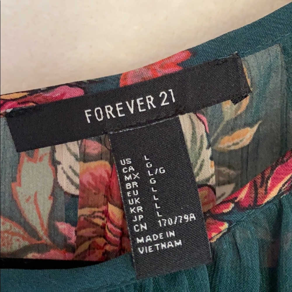 Forever 21 Dark Green Floral Romper - Picture 3 of 5